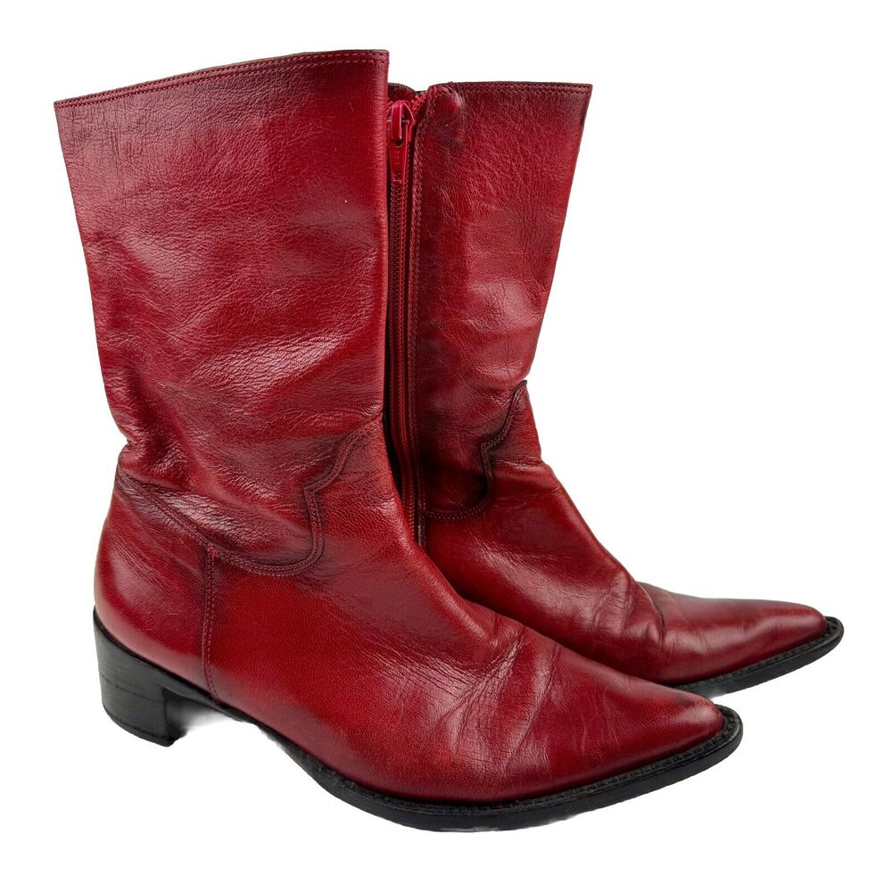 Etienne Aigner Women's Cowboy Boots US 6.5 Vintage Western Brazilian Leather